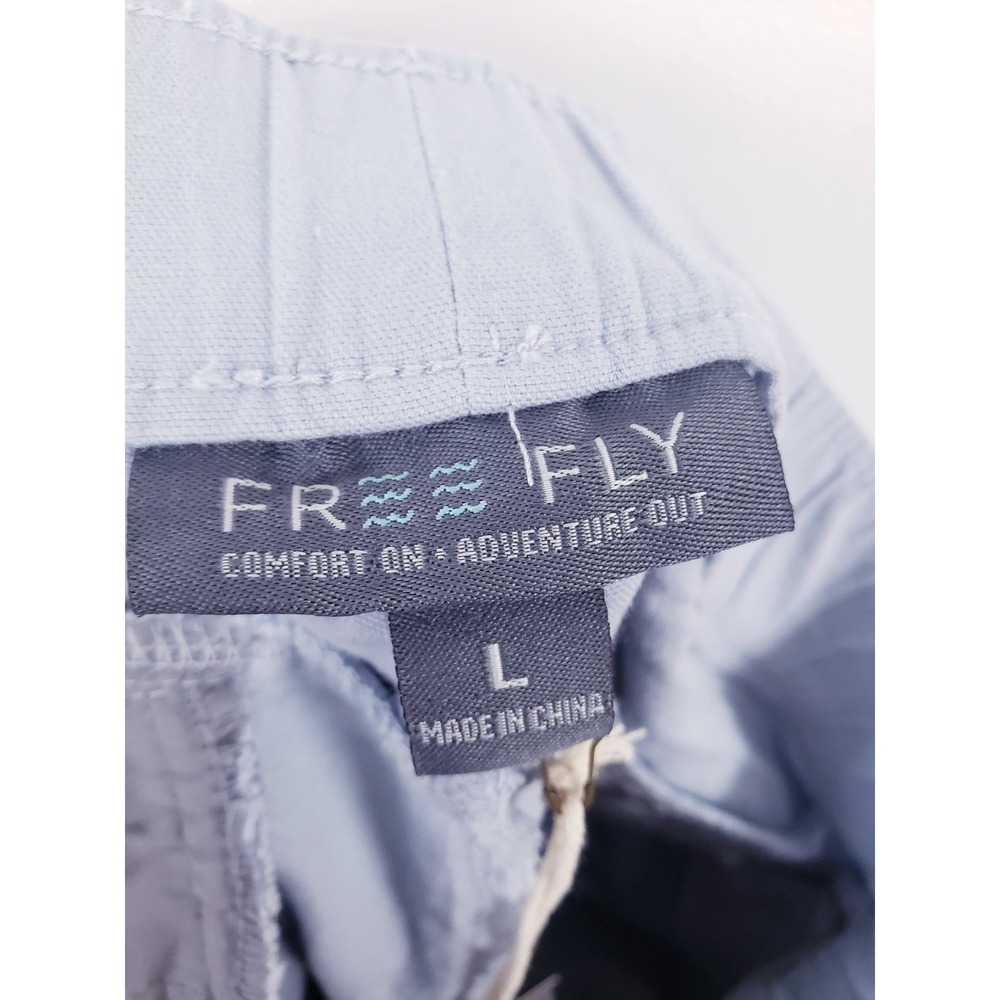 Free Fly Women Stretch Canvas Short Bay Blue Elastic Waist Outdoor Womens Large - Picture 8 of 8